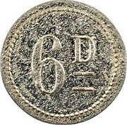 Vanuatu 6 Denarius Epi Island. Valesdir ND (1910-1920)  1910-1920 6 D coin reverse Vanuatu 6 Denarius Epi Island. Valesdir ND (1910-1920)  1910-1920 6 D coin reverse