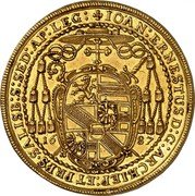 Austria 8 Ducat (Johann Ernst von Thun) IOAN ERNESTUS D G ARCHIEP ET PRPS SALISB S SED AP LEG coin obverse Austria 8 Ducat (Johann Ernst von Thun) IOAN ERNESTUS D G ARCHIEP ET PRPS SALISB S SED AP LEG coin obverse