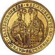 Austria 8 Ducat (Johann Ernst von Thun) SS RVDBERTUS ET VIRGILIUS PATRONI SALISBVRGENSES coin reverse Austria 8 Ducat (Johann Ernst von Thun) SS RVDBERTUS ET VIRGILIUS PATRONI SALISBVRGENSES coin reverse