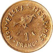 Vanuatu Franc Frigate Bird 1970 KM# 4.1 NOUVELLES HÉBRIDES 1 FRANC coin reverse Vanuatu Franc Frigate Bird 1970 KM# 4.1 NOUVELLES HÉBRIDES 1 FRANC coin reverse