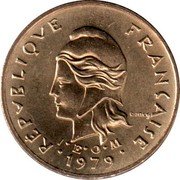 Vanuatu Franc Frigate Bird 1979 KM# 4.2 RÉPVBLIQVE FRANÇAISE R JOLY I E O M 1975 coin obverse Vanuatu Franc Frigate Bird 1979 KM# 4.2 RÉPVBLIQVE FRANÇAISE R JOLY I E O M 1975 coin obverse