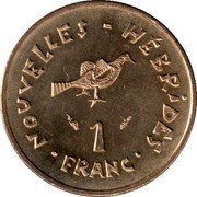 Vanuatu Franc Frigate Bird 1979 KM# 4.2 NOUVELLES HÉBRIDES 1 FRANC coin reverse Vanuatu Franc Frigate Bird 1979 KM# 4.2 NOUVELLES HÉBRIDES 1 FRANC coin reverse
