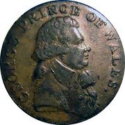 UK ½ Penny Middlesex National Series. Prince of Wales ND (1787-1797)  GEORGE PRINCE OF WALES. coin obverse UK ½ Penny Middlesex National Series. Prince of Wales ND (1787-1797)  GEORGE PRINCE OF WALES. coin obverse