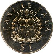 Samoa Tala Tanumafili II 1967 KM# 7 MALIETOA TANUMAFILI II - SAMOA I SISIFO HP coin obverse Samoa Tala Tanumafili II 1967 KM# 7 MALIETOA TANUMAFILI II - SAMOA I SISIFO HP coin obverse