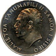 Samoa Tala Tanumafili II 1967 KM# 7 TASI LE TALA 19 67 FAAVAEILE ATUA SAMOA $ 1 coin reverse Samoa Tala Tanumafili II 1967 KM# 7 TASI LE TALA 19 67 FAAVAEILE ATUA SAMOA $ 1 coin reverse