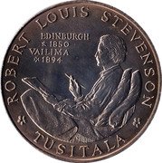 Samoa Tala Tanumafili II 1969 KM# 8 ROBERT LOUIS STEVENSON EDINBURGH 1850 VAILIMA 1894 TUSITALA coin reverse Samoa Tala Tanumafili II 1969 KM# 8 ROBERT LOUIS STEVENSON EDINBURGH 1850 VAILIMA 1894 TUSITALA coin reverse