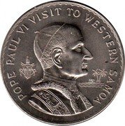 Samoa Tala Tanumafili II Papal Visit 1970 KM# 10 POPE PAUL VI VISIT TO WESTERN SAMOA coin reverse Samoa Tala Tanumafili II Papal Visit 1970 KM# 10 POPE PAUL VI VISIT TO WESTERN SAMOA coin reverse