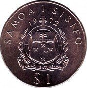 Samoa Tala Tanumafili II Discovery of Samoa 1972 KM# 11 SAMOA I SISIFO 19 72 FAAVAI I LE ATUA SAMOA coin obverse Samoa Tala Tanumafili II Discovery of Samoa 1972 KM# 11 SAMOA I SISIFO 19 72 FAAVAI I LE ATUA SAMOA coin obverse