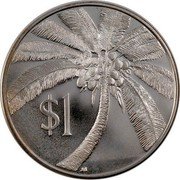 Samoa Tala Tanumafili II 1974 Proof KM# 19a $1 coin reverse Samoa Tala Tanumafili II 1974 Proof KM# 19a $1 coin reverse