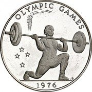 Samoa Tala Tanumafili II Weightlifting 1976 Proof KM# 22a OLYMPIC GAMES JB 1976 coin reverse Samoa Tala Tanumafili II Weightlifting 1976 Proof KM# 22a OLYMPIC GAMES JB 1976 coin reverse