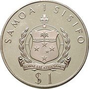 Samoa Tala Tanumafili II Weightlifting 1976 KM# 22 SAMOA 1 SISIFO FAAVAEILE ATUA SAMOA $1 coin obverse Samoa Tala Tanumafili II Weightlifting 1976 KM# 22 SAMOA 1 SISIFO FAAVAEILE ATUA SAMOA $1 coin obverse