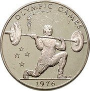 Samoa Tala Tanumafili II Weightlifting 1976 KM# 22 OLYMPIC GAMES 1976 coin reverse Samoa Tala Tanumafili II Weightlifting 1976 KM# 22 OLYMPIC GAMES 1976 coin reverse