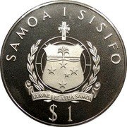 Samoa Tala Tanumafili II Silver Jubilee 1977 Proof KM# 24a SAMOA I SISIFO $ 1 coin obverse Samoa Tala Tanumafili II Silver Jubilee 1977 Proof KM# 24a SAMOA I SISIFO $ 1 coin obverse