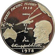 Samoa Tala Tanumafili II First Transpacific Flight 1978 Proof KM# 28a FIRST PACIFIC FLIGHT 1928 USA HAWAII SAMOA FIJI AUSTRALIA N.Z. CKINGSFORD SMITH JB 1978 coin reverse Samoa Tala Tanumafili II First Transpacific Flight 1978 Proof KM# 28a FIRST PACIFIC FLIGHT 1928 USA HAWAII SAMOA FIJI AUSTRALIA N.Z. CKINGSFORD SMITH JB 1978 coin reverse