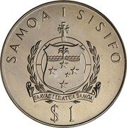 Samoa Tala Tanumafili II Commonwealth Games 1978 KM# 30 SAMOA I SISIFO FAAVAE I LE ATUA SAMOA $ 1 coin obverse Samoa Tala Tanumafili II Commonwealth Games 1978 KM# 30 SAMOA I SISIFO FAAVAE I LE ATUA SAMOA $ 1 coin obverse