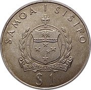 Samoa Tala Tanumafili II Dr. Wilhelm Solf 1980 KM# 40 SAMOA I SISIFO FA'AVEA I LE ATUA SAMOA $ 1 coin obverse Samoa Tala Tanumafili II Dr. Wilhelm Solf 1980 KM# 40 SAMOA I SISIFO FA'AVEA I LE ATUA SAMOA $ 1 coin obverse