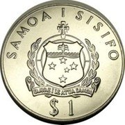Samoa Tala Tanumafili II South Pacific Games 1983 KM# 53 SAMOA I SISIFO $1 coin obverse Samoa Tala Tanumafili II South Pacific Games 1983 KM# 53 SAMOA I SISIFO $1 coin obverse