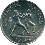 Samoa Tala Tanumafili II Olympic Boxing 1984 KM# 58 OLYMPIC GAMES 1984 coin reverse Samoa Tala Tanumafili II Olympic Boxing 1984 KM# 58 OLYMPIC GAMES 1984 coin reverse