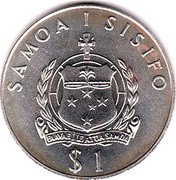 Samoa Tala Prince Andrew and Sarah Ferguson's Marriage 1986 KM# 63 SAMOA I SISIFO FA AVAE I LE ATUA SAMOA $ 1 coin obverse