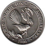 Samoa Tala Tanumafili II WWF 1986 KM# 74 WORLD WILDLIFE FUND 25TH ANNIVERSARY coin reverse