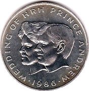 Samoa Tala Prince Andrew and Sarah Ferguson's Marriage 1986 KM# 63 WEDDING OF HRH PRINCE ANDREW PN 1986 coin reverse