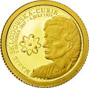 Samoa Tala Marie Curie 2009 Proof KM# 187 MARIE SKLODOWSKA-CURIE 7. OCTOBER 1867 - 4. JULI 1934 coin reverse Samoa Tala Marie Curie 2009 Proof KM# 187 MARIE SKLODOWSKA-CURIE 7. OCTOBER 1867 - 4. JULI 1934 coin reverse