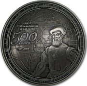 Samoa Two Dollars (500th Anniversary Circumnavigation Earth) FIRST CIRCUMNAVIGATION OF THE EARTH 500 YEARS 1519 - 2019 coin reverse