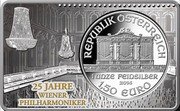 Austria 1,50 Euro (25 th Anniversary of the Vienna philarmonic) 25 JAHRE WIENER PHILHARMONIKER REPUBLIK ÖSTERREICH 1 UNZE PEIDSILBER 2016 1,50 EURO coin obverse Austria 1,50 Euro (25 th Anniversary of the Vienna philarmonic) 25 JAHRE WIENER PHILHARMONIKER REPUBLIK ÖSTERREICH 1 UNZE PEIDSILBER 2016 1,50 EURO coin obverse