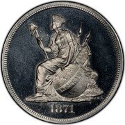 USA 1 Dollar (Liberty Pattern. Aluminum) LIBERTY 1871 coin obverse USA 1 Dollar (Liberty Pattern. Aluminum) LIBERTY 1871 coin obverse