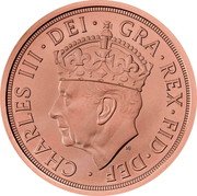 UK 1 Sovereign The Coronation of HM King Charles III 2023 CHARLES III DEI GRA REX FID DEF MJ coin obverse UK 1 Sovereign The Coronation of HM King Charles III 2023 CHARLES III DEI GRA REX FID DEF MJ coin obverse
