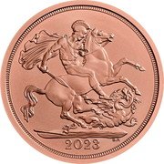 UK 1 Sovereign The Coronation of HM King Charles III 2023 B.P. 2023 coin reverse UK 1 Sovereign The Coronation of HM King Charles III 2023 B.P. 2023 coin reverse