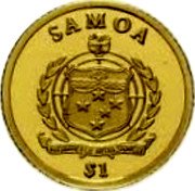 Samoa 1 Tala (25 Years Eagle Investment) SAMOA $1 FA'AVAE I LE ATUA SAMOA coin obverse Samoa 1 Tala (25 Years Eagle Investment) SAMOA $1 FA'AVAE I LE ATUA SAMOA coin obverse