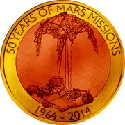 Samoa 1 Tala 50 Years of Mars Missions 2013 50 YEARS OF MARS MISSIONS 1964-2014 coin reverse Samoa 1 Tala 50 Years of Mars Missions 2013 50 YEARS OF MARS MISSIONS 1964-2014 coin reverse