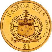 Samoa 1 Tala (Carnival in Rio) SAMOA 2015 $1 FA'AVAE I LE ATUA SAMOA 0.5 G AU 585 coin obverse
