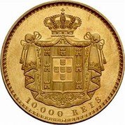 Portugal 10 000 Reis (Pedro V Pattern) KM# Pn122 10.000 REIS coin reverse Portugal 10 000 Reis (Pedro V Pattern) KM# Pn122 10.000 REIS coin reverse