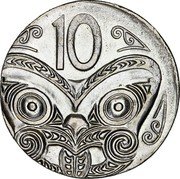 New Zealand 10 Cents (Elizabeth II 2nd portrait - Planchet Error) 10 J B coin reverse New Zealand 10 Cents (Elizabeth II 2nd portrait - Planchet Error) 10 J B coin reverse