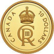 Canada 10 Dollars (Charles III’s Royal Cypher. Transition Obverse) CANADA 10 DOLLARS C III R coin reverse Canada 10 Dollars (Charles III’s Royal Cypher. Transition Obverse) CANADA 10 DOLLARS C III R coin reverse