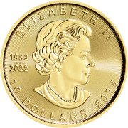 Canada 10 Dollars (Transition Obverse. Maple Leaf) 2023 ELIZABETH II 10 DOLLARS 1952 2022 coin obverse Canada 10 Dollars (Transition Obverse. Maple Leaf) 2023 ELIZABETH II 10 DOLLARS 1952 2022 coin obverse