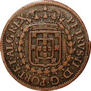 Portugal 10 Reis Pedro II Pattern 1688  KM# Pn9 PETRVS II D G PORT ET ALG REX coin obverse Portugal 10 Reis Pedro II Pattern 1688  KM# Pn9 PETRVS II D G PORT ET ALG REX coin obverse