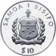 Samoa 10 Tala (Ferdinand Magellan) SAMOA I SISIFO FAVAE I LE ATUA SAMOA $ 10 coin obverse Samoa 10 Tala (Ferdinand Magellan) SAMOA I SISIFO FAVAE I LE ATUA SAMOA $ 10 coin obverse
