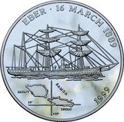 Samoa 10 Tala Sailing ship Eber 1999  EBER 16 MARCH 1889 1999 SAMOA SAVAPI UPOLU 14 172 coin reverse Samoa 10 Tala Sailing ship Eber 1999  EBER 16 MARCH 1889 1999 SAMOA SAVAPI UPOLU 14 172 coin reverse