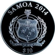 Samoa 10 Tala (The Fall of the Berlin Wall) KM# 416 SAMOA 2014 FA'AVAE I LE ATUA SAMOA $10 coin obverse Samoa 10 Tala (The Fall of the Berlin Wall) KM# 416 SAMOA 2014 FA'AVAE I LE ATUA SAMOA $10 coin obverse