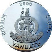 Vanuatu 10 Vatu (Delias llris) 2006 RIPABLIK BLONG LONG GOD YUMI STANAP VANUATU coin obverse Vanuatu 10 Vatu (Delias llris) 2006 RIPABLIK BLONG LONG GOD YUMI STANAP VANUATU coin obverse