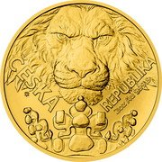 Niue 100 Dollars (Czech Lion) ČESKÁ ~ REPUBLIKA 2OZ AU 999.9. coin reverse