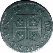 Portugal 100 Reis (Pedro II Prince crown) IN.HOC.SIGNO.VIN CES coin reverse Portugal 100 Reis (Pedro II Prince crown) IN.HOC.SIGNO.VIN CES coin reverse