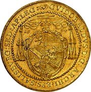 Austria 15 Ducat (Guidobald von Thun) GVIDOBALDVS D G ARCHI EPS SALISBVRG SED AP LEG 16 54 coin obverse Austria 15 Ducat (Guidobald von Thun) GVIDOBALDVS D G ARCHI EPS SALISBVRG SED AP LEG 16 54 coin obverse