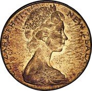 New Zealand 2 Cents (Elizabeth II 2nd portrait - Planchet Error) ELIZABETH II NEW ZEALAND coin obverse New Zealand 2 Cents (Elizabeth II 2nd portrait - Planchet Error) ELIZABETH II NEW ZEALAND coin obverse