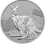 Australia 2 Dollars Kangaroo with Joey 2023 P BU - High Relief P JM coin reverse Australia 2 Dollars Kangaroo with Joey 2023 P BU - High Relief P JM coin reverse