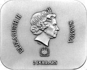 Samoa 2 Dollars (Round-Eared Sengi - Yang. Black Proof) IRB ELIZABETH II SAMOA 2 DOLLARS coin obverse Samoa 2 Dollars (Round-Eared Sengi - Yang. Black Proof) IRB ELIZABETH II SAMOA 2 DOLLARS coin obverse