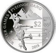 Samoa 2 Tala Pyeongchang Winter Olympic Games. Figure Skating 2017 WINTER GAMES PYEONGCHANG 2018 $2 coin reverse Samoa 2 Tala Pyeongchang Winter Olympic Games. Figure Skating 2017 WINTER GAMES PYEONGCHANG 2018 $2 coin reverse